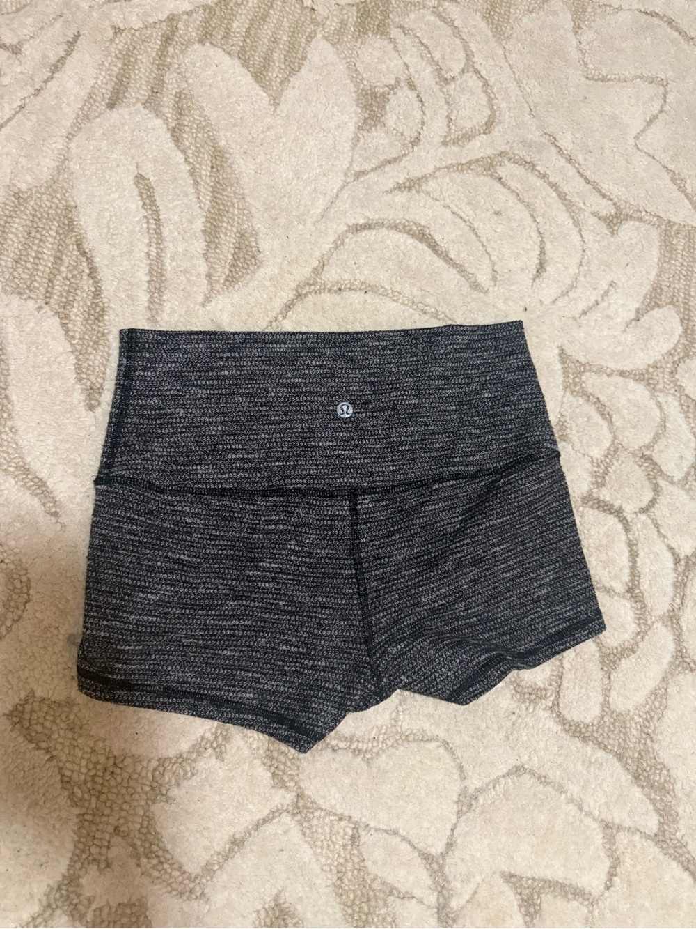 lululemon athletica Black-Gray Marled High-Rise spandex shorts